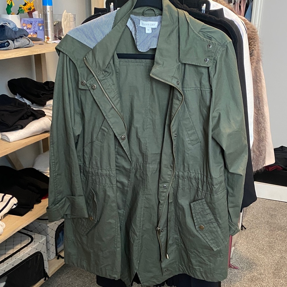 Olivia Grey military green jacket